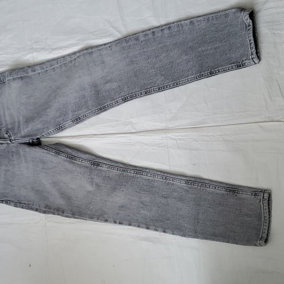 Agolde Nico highrise slim grey silver stretched button fly jeans size 23 - Picture 11 of 16